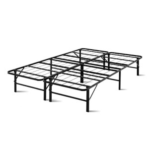 Artiss Folding Double Bed Frame Metal Base – Black, Powder-Coated Steel, Foldable, 300kg Capacity, Underbed Storage