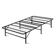 Artiss King Single Folding Bed Frame - Powder-Coated Metal Base, 36cm High, Storage Space, No Tools Needed, Black