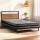 Artiss Metal Bed Frame Single Size with Mattress, Industrial Steel and Wood Platform, Pocket Spring Support, Black