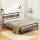 Artiss DREW Double Size Bed Frame Black Metal Base with MDF Headboard, Heavy Duty Mattress Platform, Storage Space