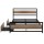 Artiss DREW Double Metal Bed Frame with Two Underbed Drawers Walnut Headboard Industrial Style 196x139cm