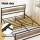 Artiss DREW Double Metal Bed Frame with Two Underbed Drawers Walnut Headboard Industrial Style 196x139cm
