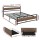 Artiss DREW Queen Bed Frame with 2 Underbed Drawers Reinforced Steel Slats Walnut MDF Headboard Industrial