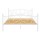 Artiss GROA Queen Size Bed Frame Metal Provincial Style, Powder-Coated Steel, Wooden Slats, Storage Space, White