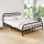 Artiss Leo Double Bed Frame - Black Metal, Country Style, Powder-Coated Steel, Ample Storage, 300kg Capacity
