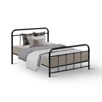 Artiss Leo Metal Bed Frame - Single Size, Black Steel, Country Style, Powder-Coated Finish, with Underbed Storage