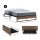 Artiss Oslo Double Metal Bed Frame with Two Underbed Drawers Industrial Black Steel and Dark Wood Finish
