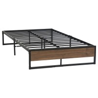 Artiss Oslo King Single Metal Bed Frame - Industrial Design, Steel & MDF Build, Black & Wood Finish, 150kg Capacity