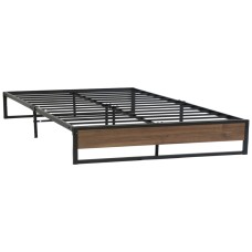 Artiss Oslo Queen Bed Frame - Industrial Metal & Wood, Sturdy Design, Fits Standard Mattress, Easy Assembly