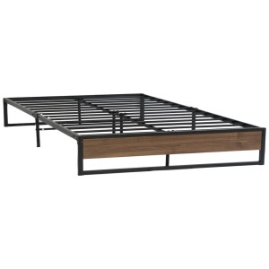 Artiss Oslo Queen Bed Frame - Industrial Metal & Wood, Sturdy Design, Fits Standard Mattress, Easy Assembly