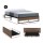 Artiss Oslo Queen Metal Bed Frame with 2 Underbed Drawers Black and Dark Wood Industrial Design Strong Slats 300kg