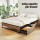Artiss Oslo Queen Metal Bed Frame with 2 Underbed Drawers Black and Dark Wood Industrial Design Strong Slats 300kg