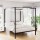 Artiss Queen Size Bed Frame, Metal, Black, 212x159x183cm, Four-Poster Canopy, Modern Design, Durable & Stylish