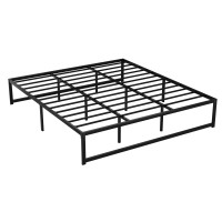 Artiss King Size Bed Frame, Metal, Black, 205x185x37cm, Rust-Resistant, Heavy Duty, Easy Assembly, Storage Space