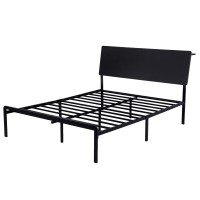 Artiss Queen Metal Bed Frame with App LED Lighting and Integrated Charging Station LAN USB Type C, Black