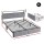 Artiss King Velvet Metal Bed Frame with LED Headboard USB Type C Charging and 2 Drawers Black 203x183cm
