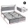 Artiss Queen Velvet Upholstered Metal Bed Frame with LED Lighting USB Type‑C Charging and 2 Drawers Black