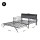 Artiss Double Metal Trundle Daybed TURN with LED Lights Padded Headboard and Integrated Charging Station