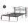 Artiss WAVE Double Metal Bed Frame with Charging Station USB Type‑C MDF Headboard Black 210x139x111.5cm