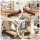Artiss Folding Kraft Paper Bed Frame with Folding Mattress and Pillow 200x60cm 300kg Capacity for Home
