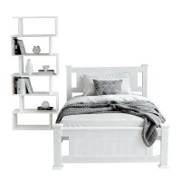 Artiss King Single Bed Frame & S-Shape Shelf Set - Pine Wood, White Finish, Eco-Friendly, Spacious Storage, 216x118x94cm