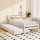 Artiss Avis Single Size 2-in-1 Trundle Bed Frame, Solid Pinewood, White - Durable, Easy Assembly, Fits AU Mattresses