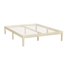 Artiss Bruno Double Size Bed Frame - Solid Pinewood Base, Sturdy Timber Platform with Wooden Slats, Easy Assembly