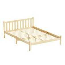 Artiss Wooden Bed Frame, Double Size, Solid Pine, Oak, 198x145cm, Rustic Classic Design, Extra Storage, Sturdy Build