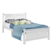 Artiss Double Size Wooden Bed Frame - Solid Pine, White, Sturdy Design with Storage Option, Fits Australian Mattress