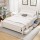 Artiss Double Size Bed Frame Wooden Platform with 2 Storage Drawers, Solid Pine, White, Sturdy and Eco-Friendly