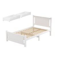 Artiss Rio King Single Bed Frame Wooden Platform Pine with 2 Storage Drawers White, Eco-Friendly, Kids & Adults