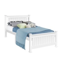 Artiss Single Size Wooden Bed Frame - Solid Pine Wood, White Finish, Eco-Friendly Paint, Fits Australian Mattress