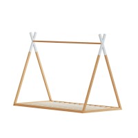 Artiss Wooden Kids House Bed Frame Single Size Oak ENID, Solid Pine, Non-Toxic, Fits Australian Mattress, 150kg Capacity