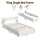 Artiss Aura Single Bed Frame White with USB Charging Ports Headboard Storage and 2 Underbed Drawers Plywood Slats