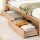 Artiss 2pcs Under Bed Storage Drawers Wooden Rolling Drawers Rustic Brown for King Single Queen Beds