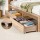 Artiss 2 Pack Under Bed Storage Drawers Wooden Rolling Drawers Rustic Brown 93.5 x 40 x 19 cm Storage