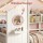 Artiss Kids Single House Bed Frame Solid Wood White, Montessori Design with 3 Bookcase Storage, 2 Drawers, Easy Assembly