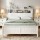 Artiss Conqueror Queen Bed Frame White Solid Pine Headboard Storage Hinged Shelf Plywood Slats Reinforced