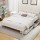Artiss Sofie Queen Bed Frame Solid Pine Wooden Platform with 2 Trundle Drawers White Plywood Slats Headboard
