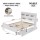 Artiss Double Bed Frame White Pine Wood, Built-in Shelves, Eco-Friendly Paint, Sturdy Construction, Fits AU Mattress