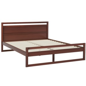 Artiss Bed Frame, Pinewood Double Size, Walnut, 198x149x93cm, Rustic Style, Easy Assembly, Fits Aussie Mattresses