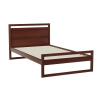 Artiss Witton King Single Bed Frame - Solid Pinewood, Walnut Finish, Rustic Design, Easy Assembly, 1-Year Warranty