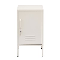 ArtissIn Artiss Bedside Table Metal Cabinet, Cold Rolled Steel, 38x40x69cm, White, Modern Functional Storage Locker