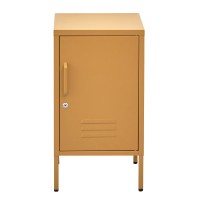 ArtissIn Artiss Bedside Table Metal Cabinet, Cold Rolled Steel, Yellow, 38x40x69cm, Modern Storage Solution
