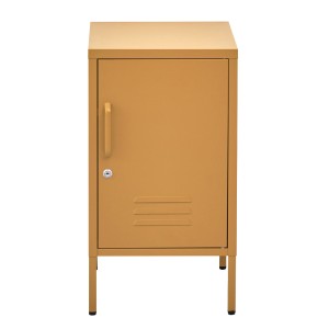 ArtissIn Artiss Bedside Table Metal Cabinet, Cold Rolled Steel, Yellow, 38x40x69cm, Modern Storage Solution