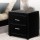 Artiss CADEN Black Bedside Table, 2 Drawers, PVC Leather, 48x40x50cm, Modern MDF Frame, Aluminium Handles, Easy Assembly