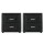 Artiss CADEN Black Bedside Table Set of 2 - Modern PVC Leather, 2 Drawers, MDF Frame, 48.5x40x50cm, Stylish Aluminium