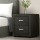 Artiss CADEN Charcoal Bedside Table - 2 Drawers, Faux Linen, MDF Frame, Metal Runners, 46x40x50cm, Modern Design