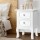 Artiss BISSET French Provincial Bedside Table 2 Drawers White Paulownia MDF Cabriole Legs Vintage Knobs