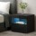 Artiss LED Bedside Table, Particle Board, Black, 48x36.5x44cm, Modern Design with 16-Color Customizable Lighting